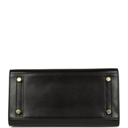 Hermes Birkin Sellier 25 Handbag Black Box Calfskin Gold Hardware - NEESTRA