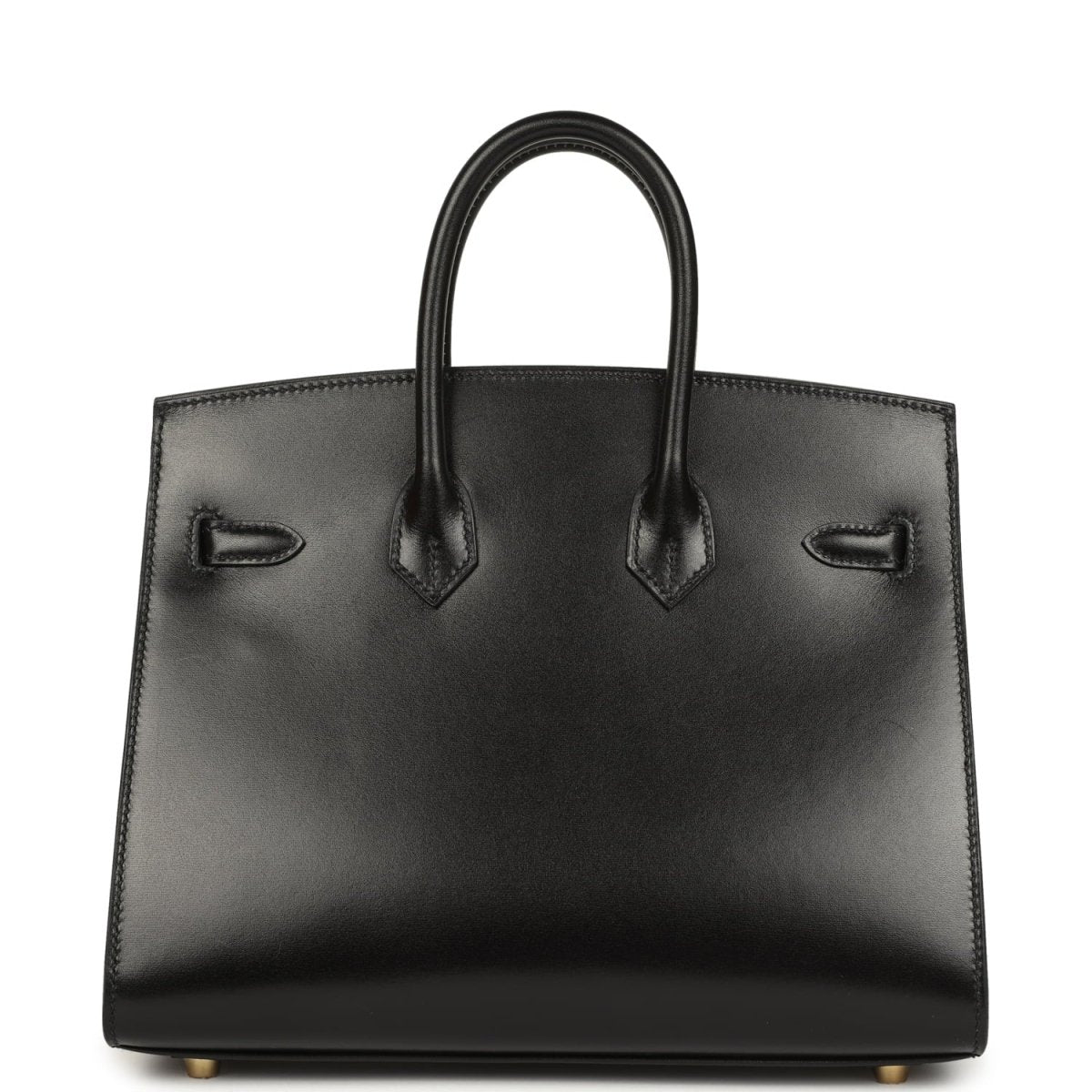 Hermes Birkin Sellier 25 Handbag Black Box Calfskin Gold Hardware - NEESTRA