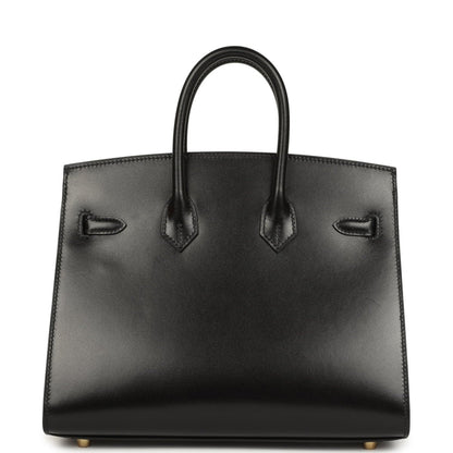 Hermes Birkin Sellier 25 Handbag Black Box Calfskin Gold Hardware - NEESTRA