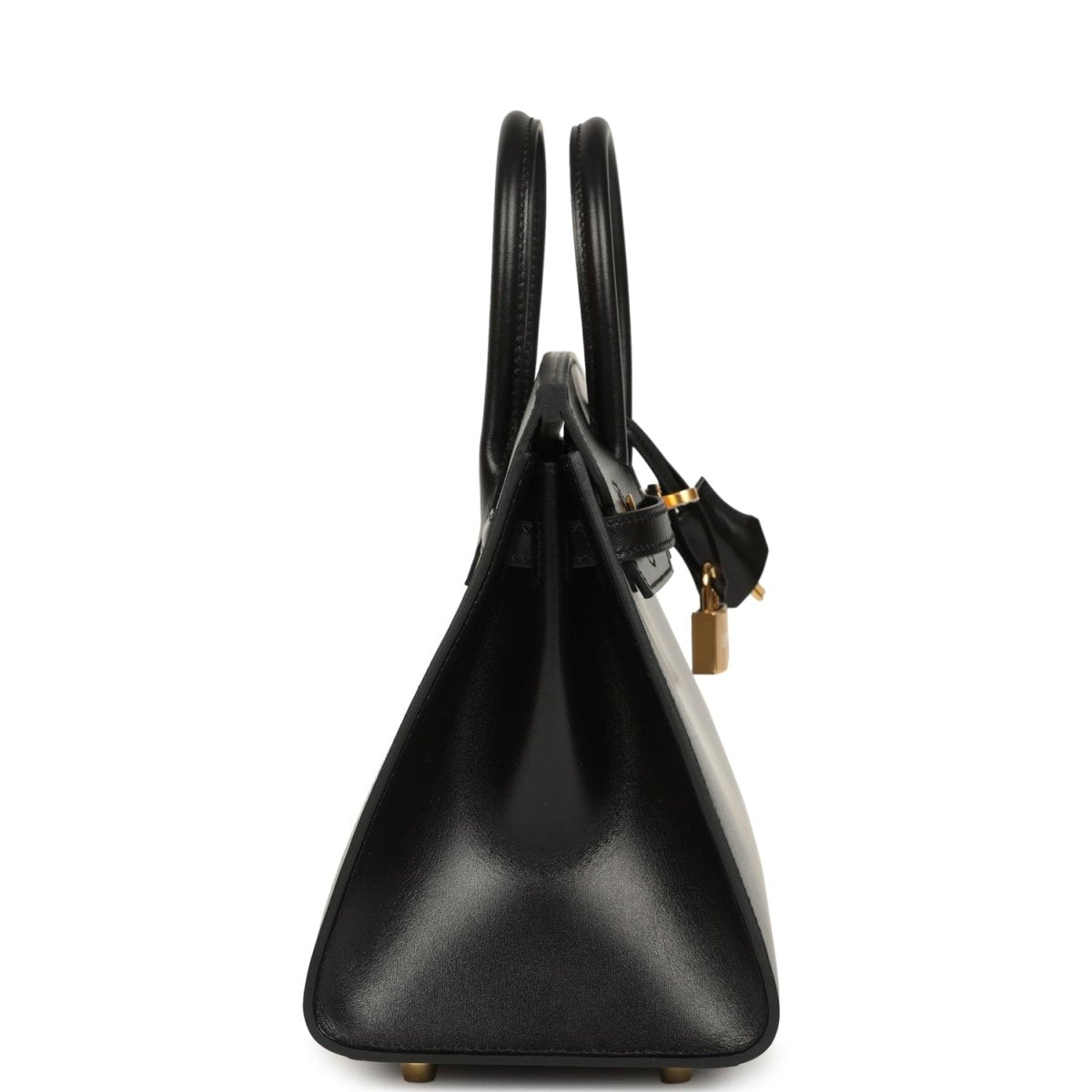 Hermes Birkin Sellier 25 Handbag Black Box Calfskin Gold Hardware - NEESTRA