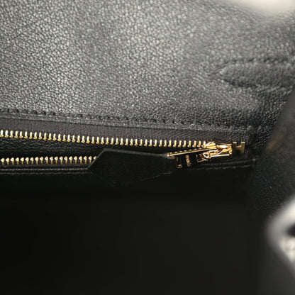 Hermes Birkin Sellier 25 Handbag Black Box Calfskin Gold Hardware - NEESTRA