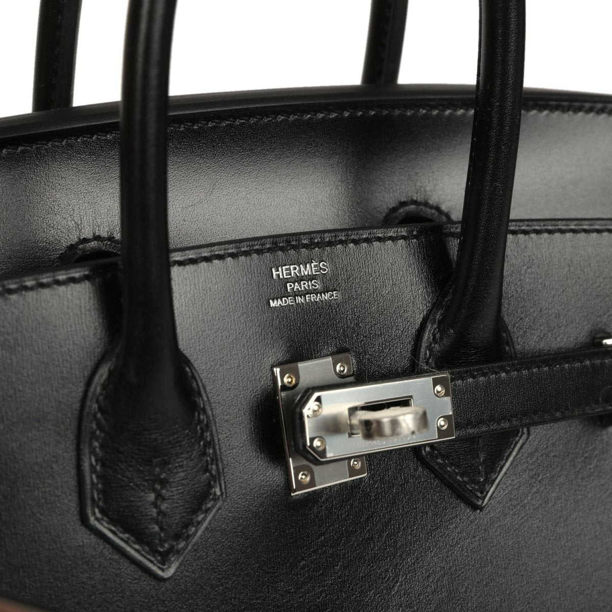 Hermes Birkin Sellier 25 Handbag Black Box Calfskin Palladium Hardware - NEESTRA