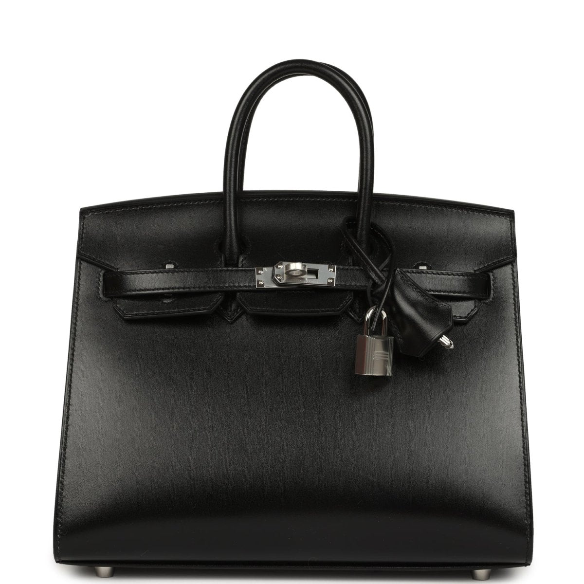 Hermes Birkin Sellier 25 Handbag Black Box Calfskin Palladium Hardware - NEESTRA