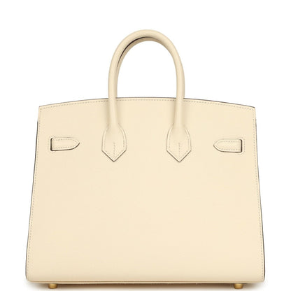 Hermes Birkin Sellier 25 Nata Epsom Leather Handbag Gold Hardware - NEESTRA