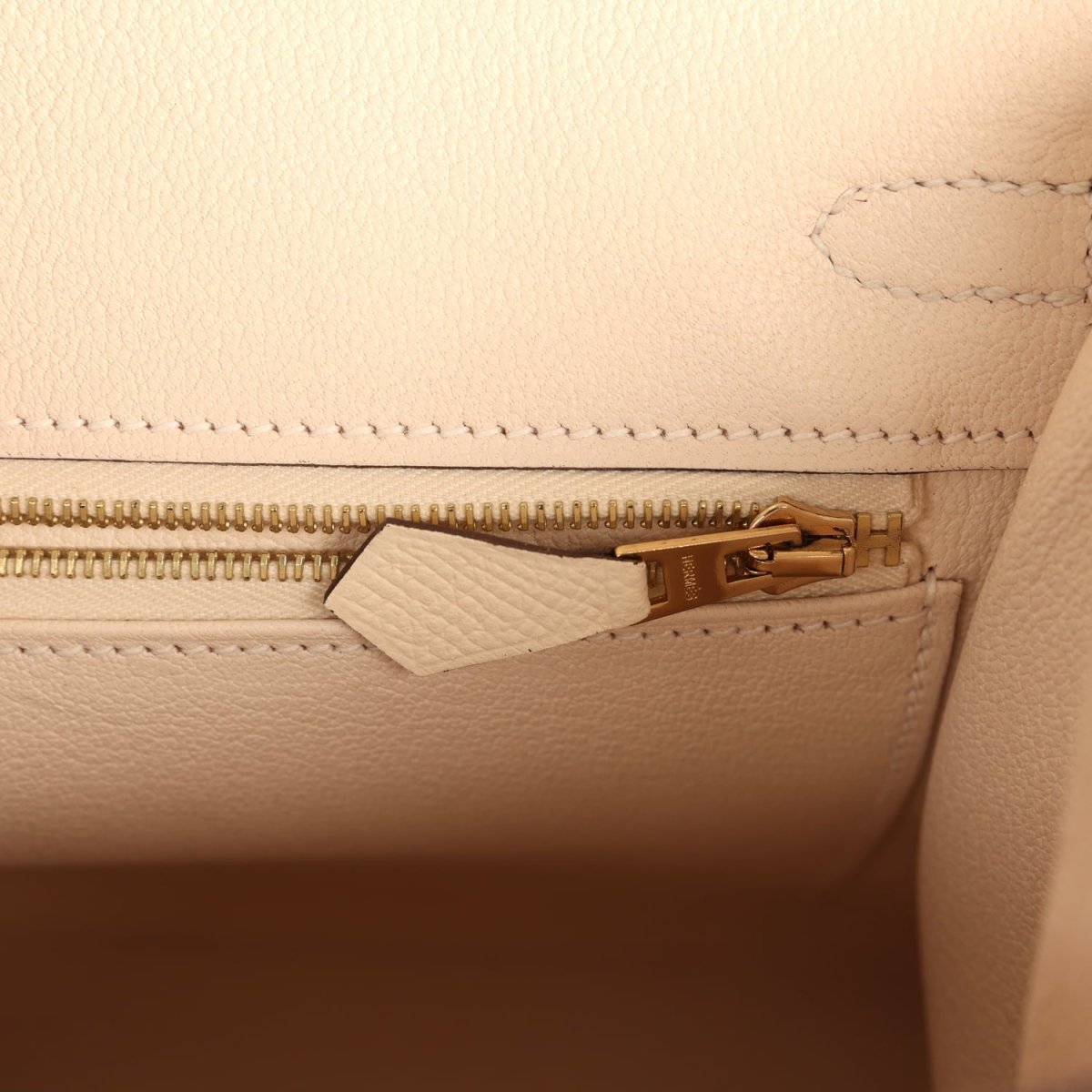 Hermes Birkin Sellier 25 Nata Epsom Leather Handbag Gold Hardware - NEESTRA