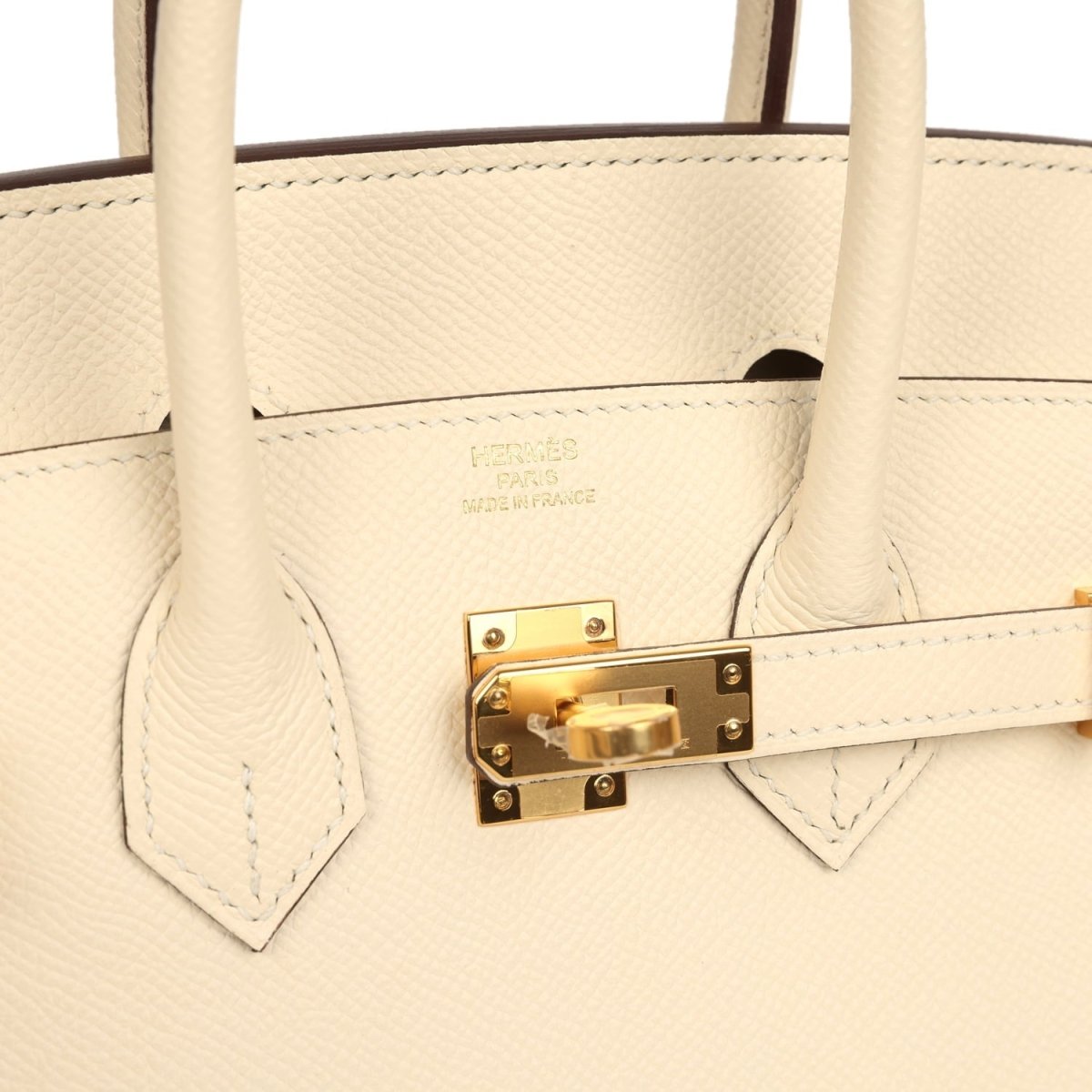 Hermes Birkin Sellier 25 Nata Epsom Leather Handbag Gold Hardware - NEESTRA