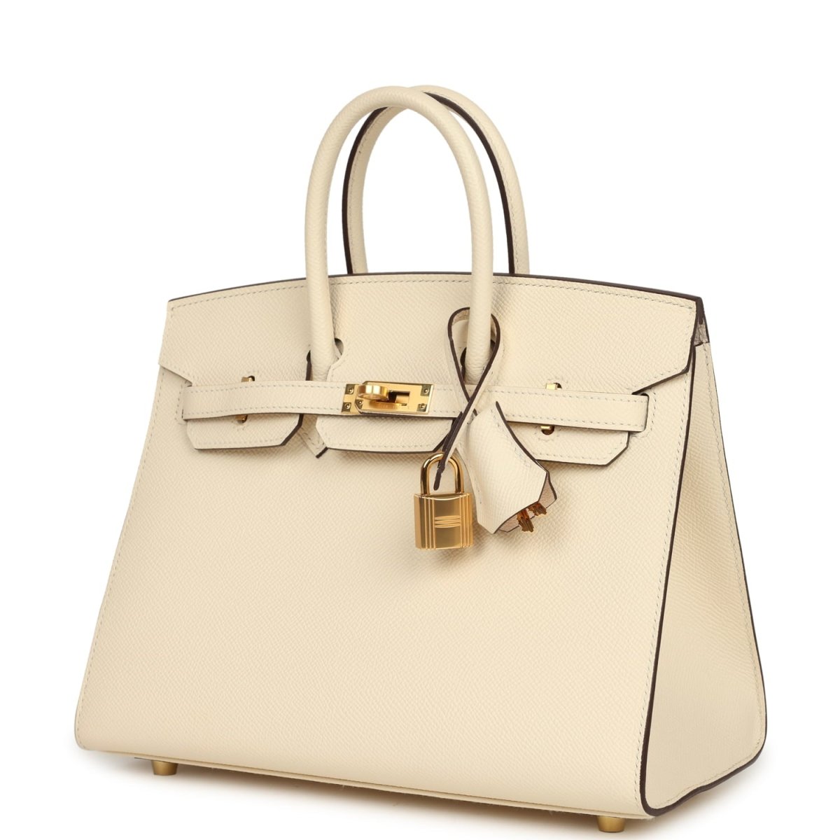 Hermes Birkin Sellier 25 Nata Epsom Leather Handbag Gold Hardware - NEESTRA