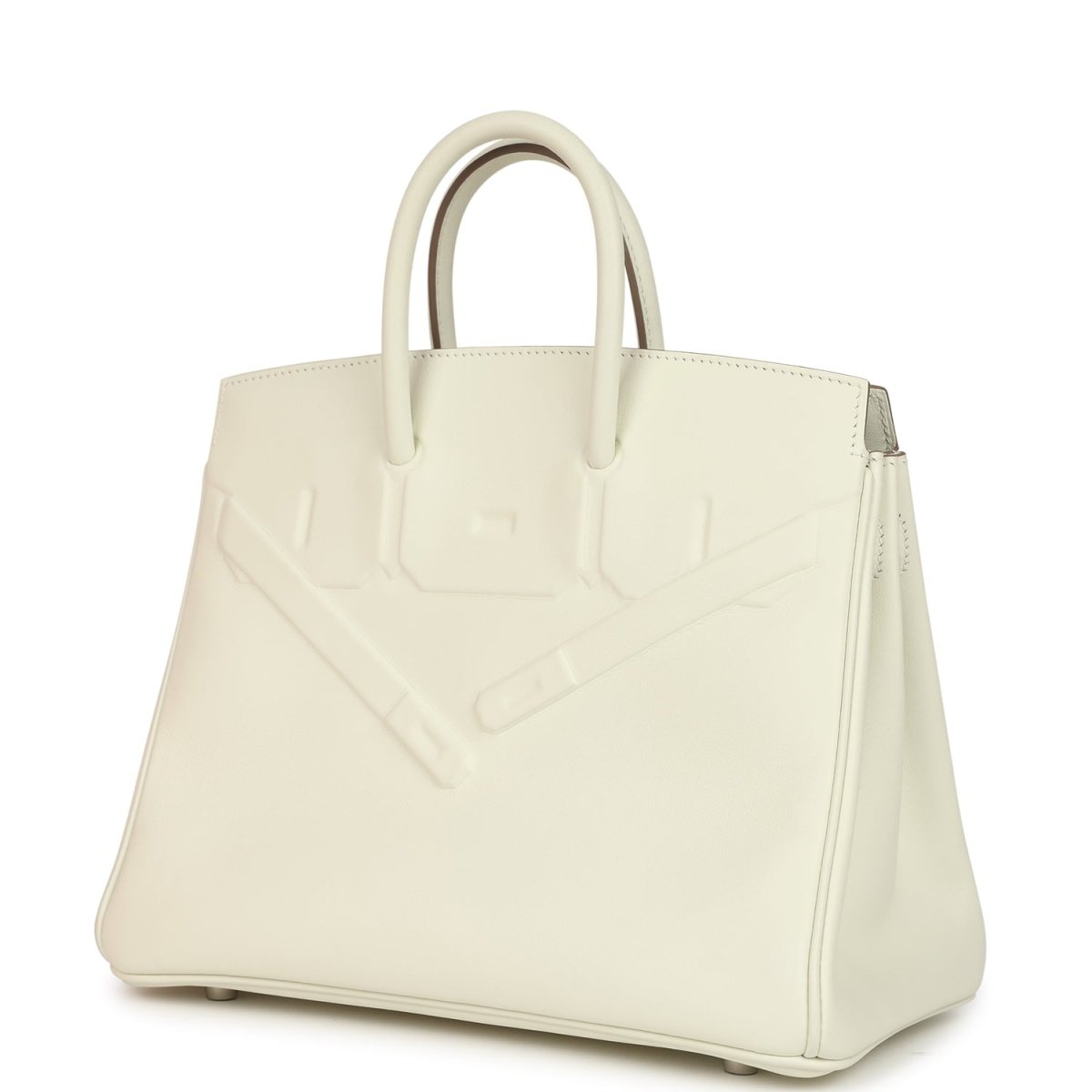 Hermes Birkin Shadow 25 Handbag Mushroom Swift Leather Palladium Hardware - NEESTRA