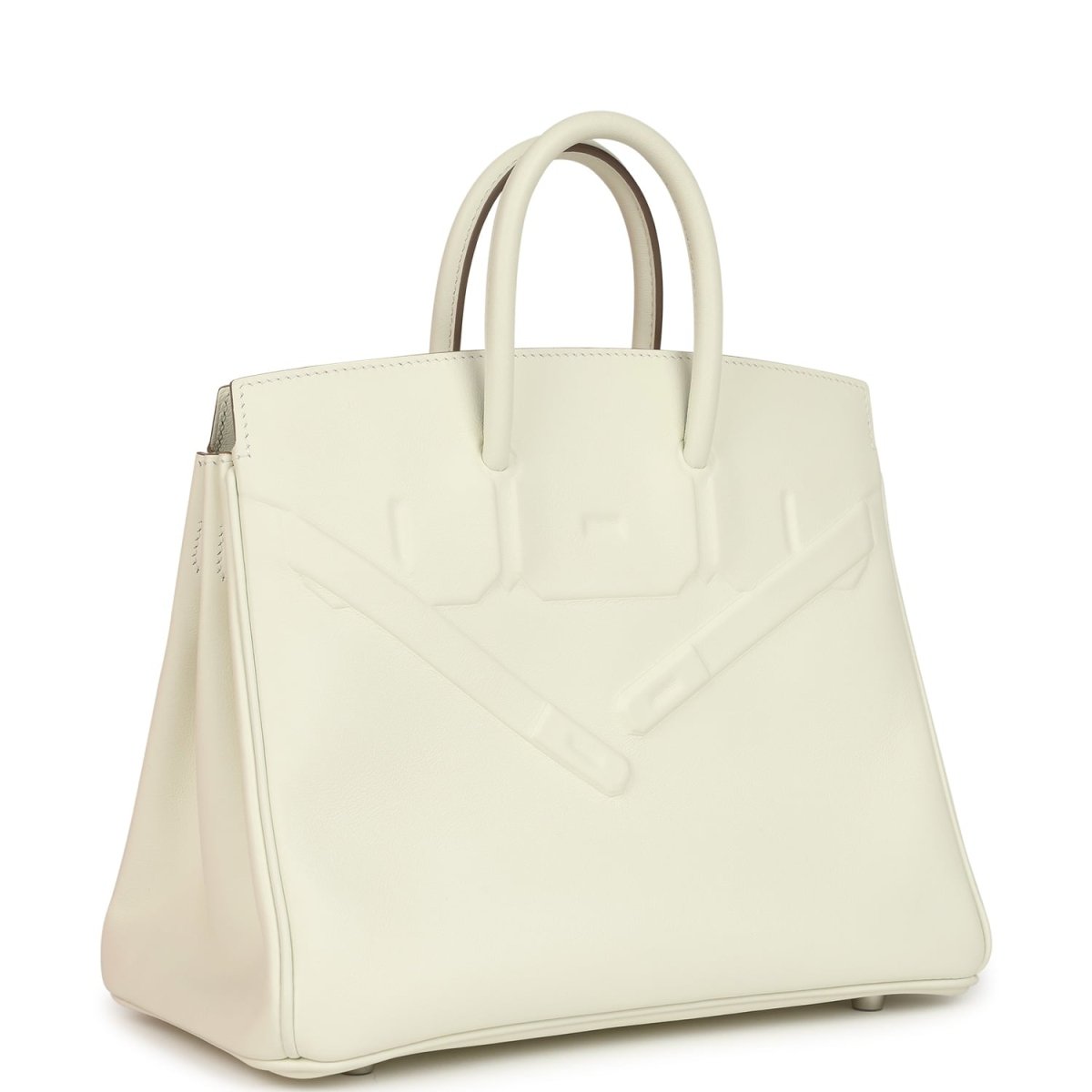 Hermes Birkin Shadow 25 Handbag Mushroom Swift Leather Palladium Hardware - NEESTRA