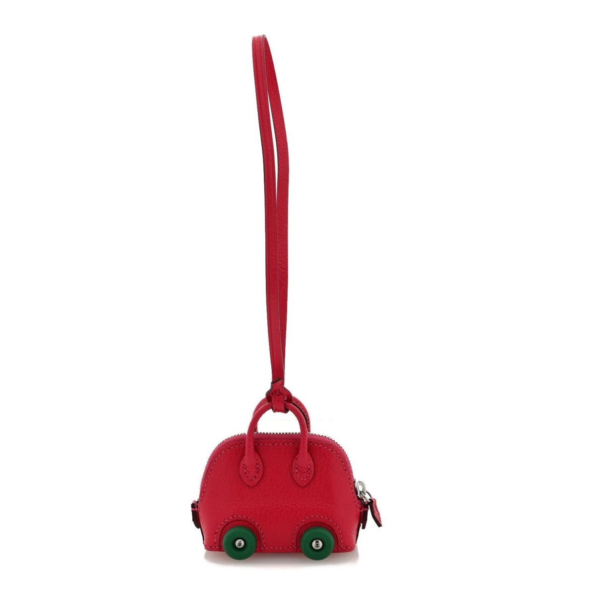 Hermes Chevre Mysore Bolide On Wheels Bag Charm Rose Extreme Vert Vertigo - NEESTRA