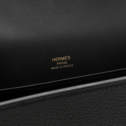 Hermes Chevre Mysore Geta Crossbody Messenger Bag Black - NEESTRA