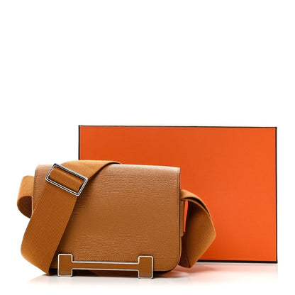 Hermes Chevre Mysore Geta Messenger Bag Caramel - NEESTRA