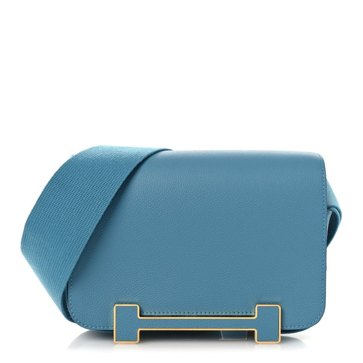 Hermes Chevre Mysore Geta New Bleu Jean Messenger Bag - NEESTRA