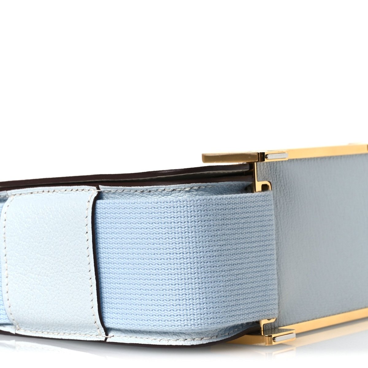 Hermes Chevre Mysore Verso Geta Leather Crossbody Bleu Brume Nata - NEESTRA