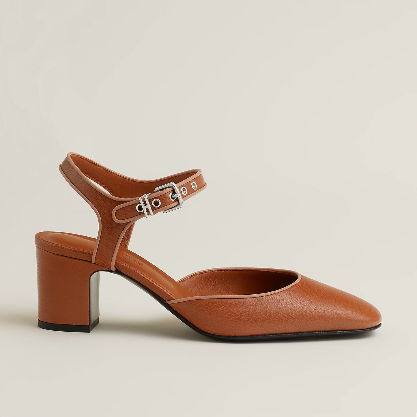 Hermès Kamilla 60 Mary Jane Pump in Goatskin & Nappa Leather