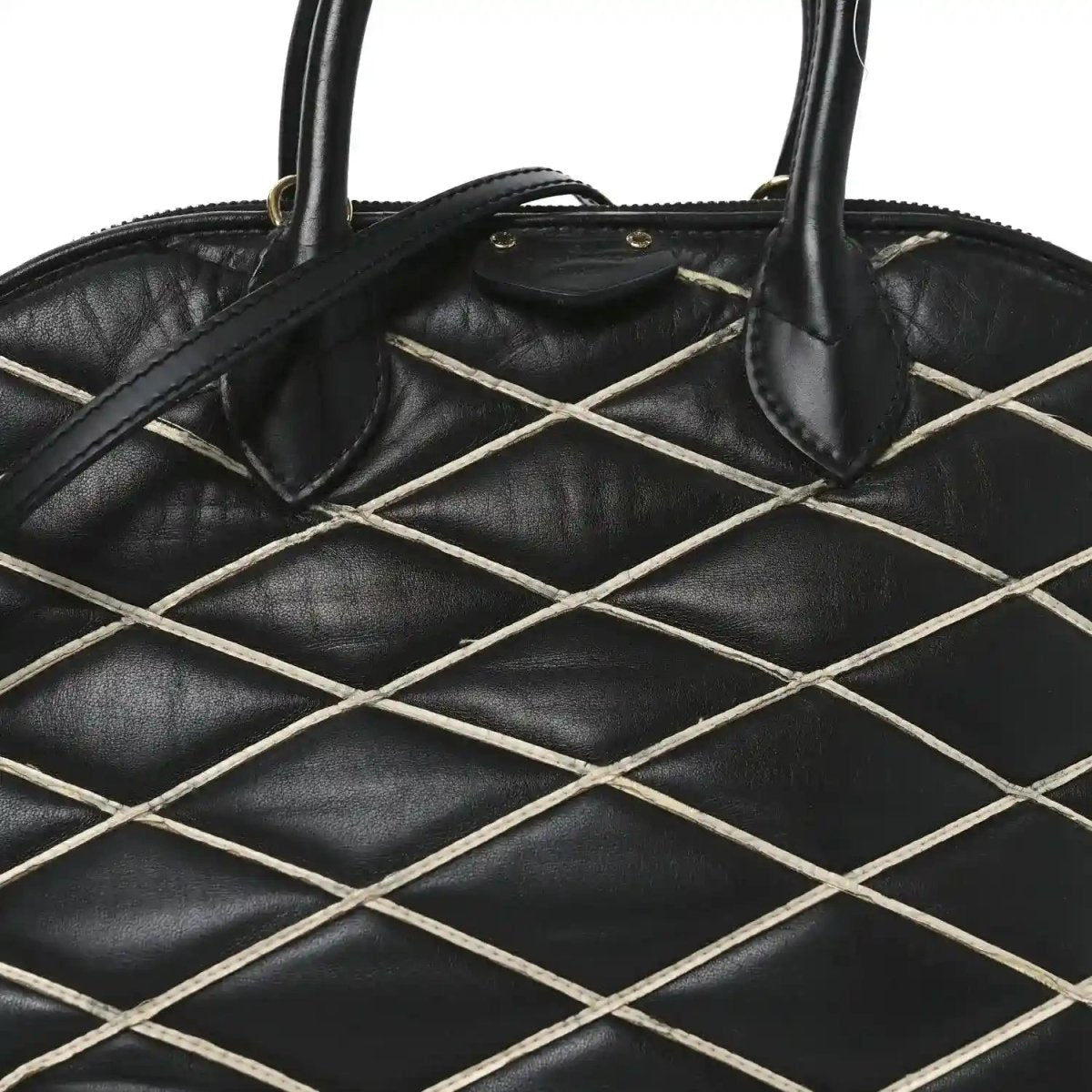 Louis Vuitton Black Lambskin Malletage Alma PM Quilted Handbag - NEESTRA