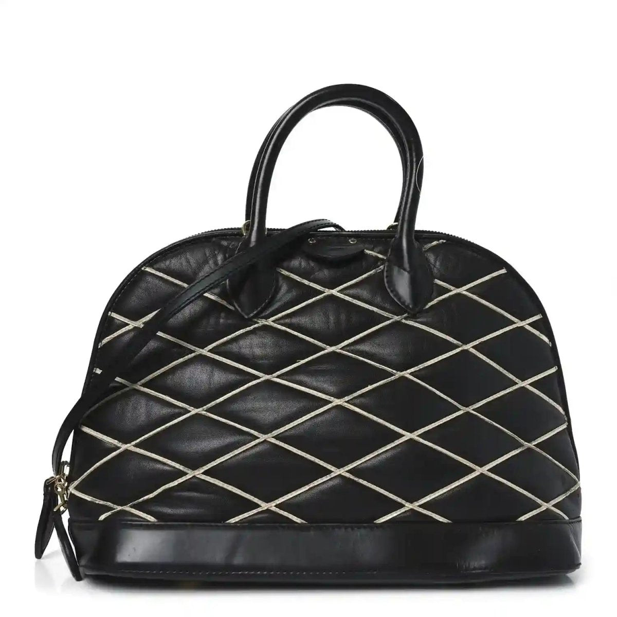 Louis Vuitton Black Lambskin Malletage Alma PM Quilted Handbag - NEESTRA