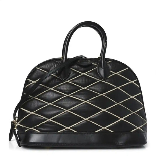 Louis Vuitton Black Lambskin Malletage Alma PM Quilted Handbag - NEESTRA