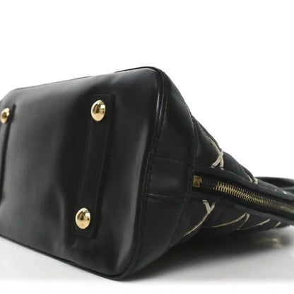 Louis Vuitton Black Lambskin Malletage Alma PM Quilted Handbag - NEESTRA