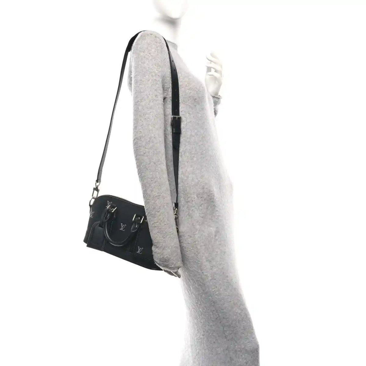 Louis Vuitton Blason Calfskin Monogram East West Alma Handbag Black - NEESTRA