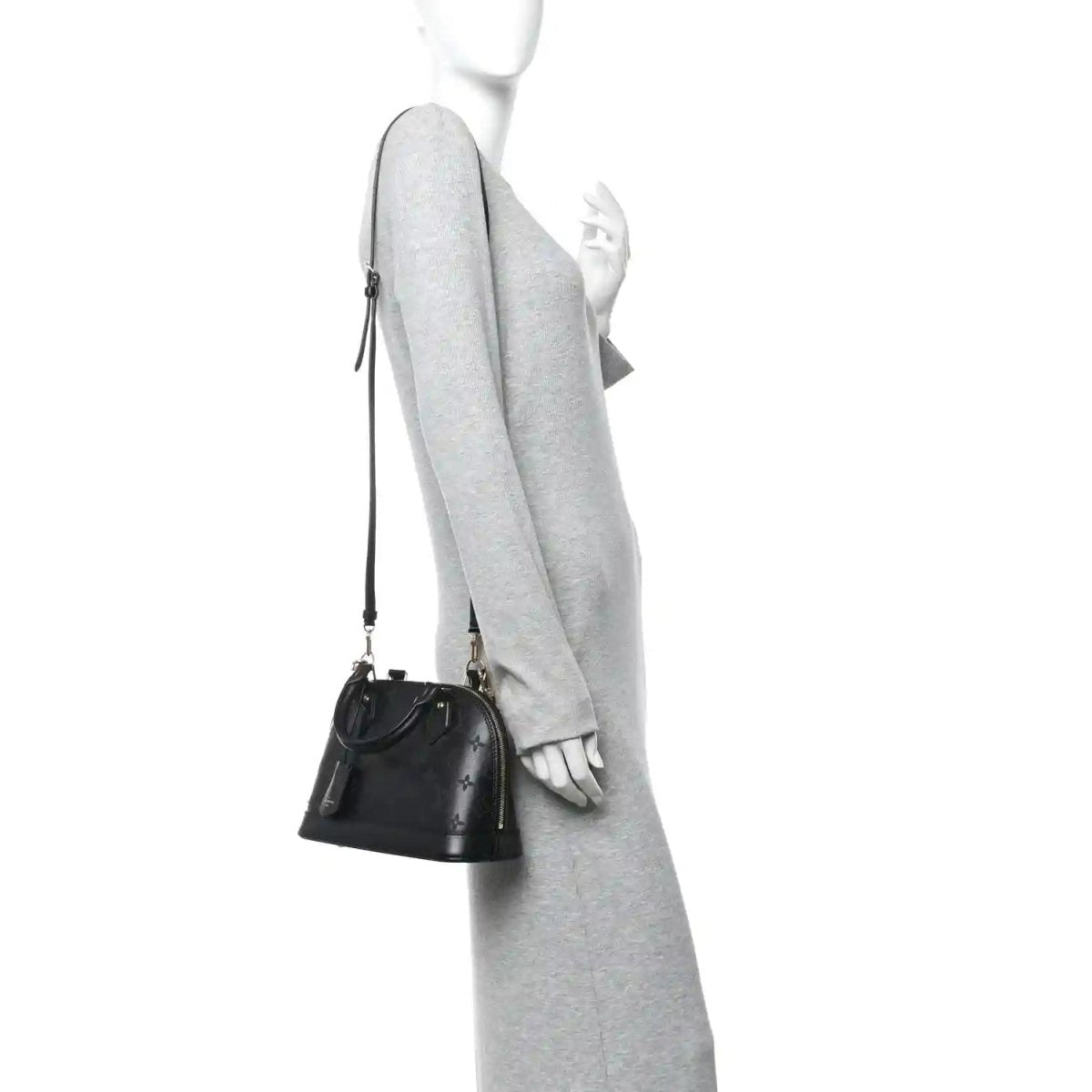 Louis Vuitton Monogram Ink Alma BB Black Embossed Calfskin Handbag - NEESTRA