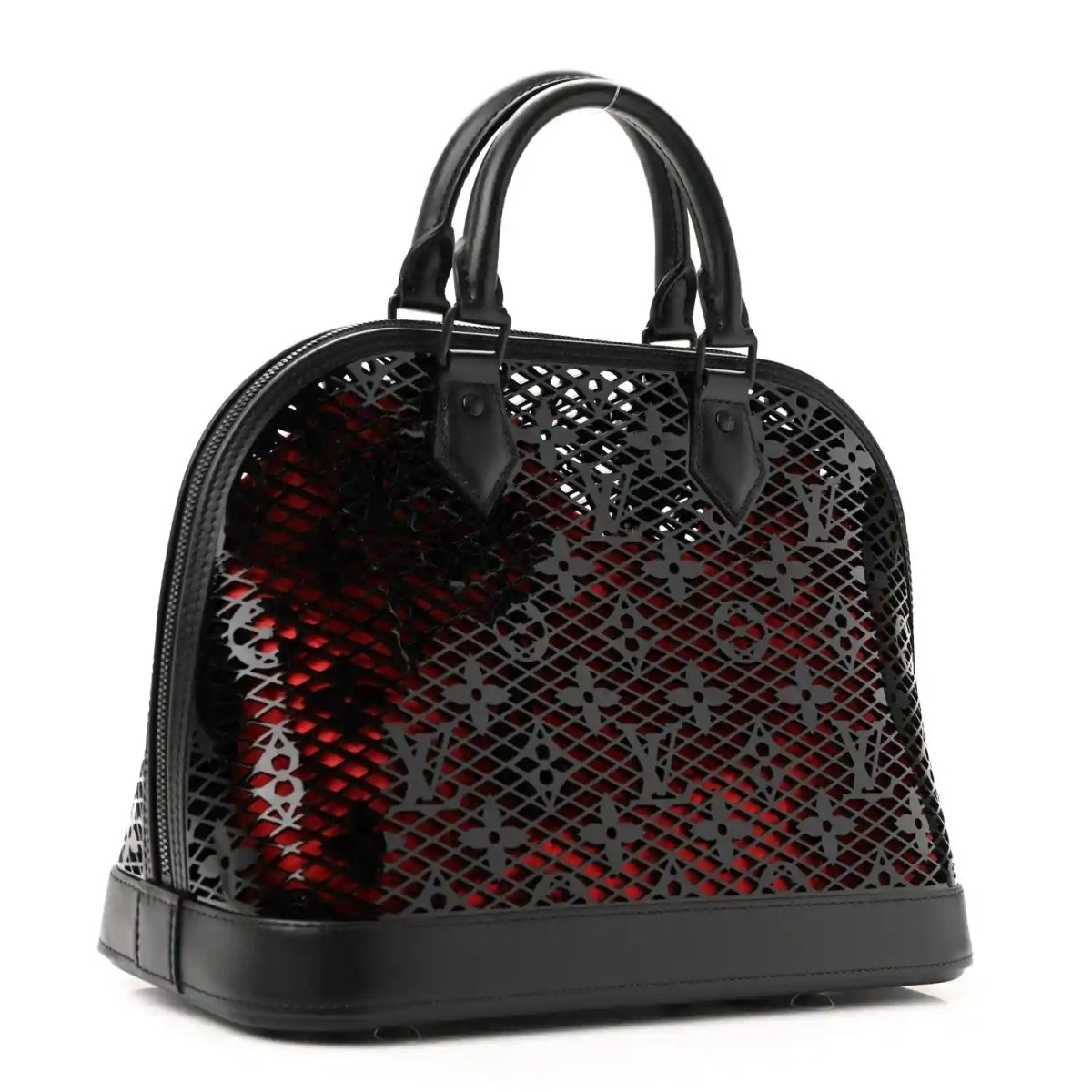 Louis Vuitton Patent Calfskin Laced Monogram Alma PM Black Handbag - NEESTRA