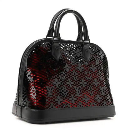 Louis Vuitton Patent Calfskin Laced Monogram Alma PM Black Handbag - NEESTRA