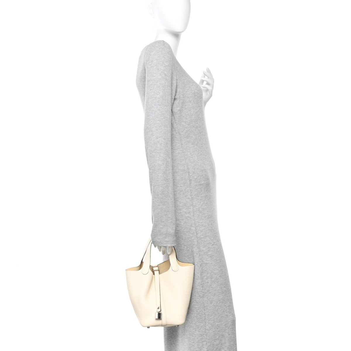 Picotin Lock 18 PM Taurillon Clemence Leather Handbag Nata - NEESTRA