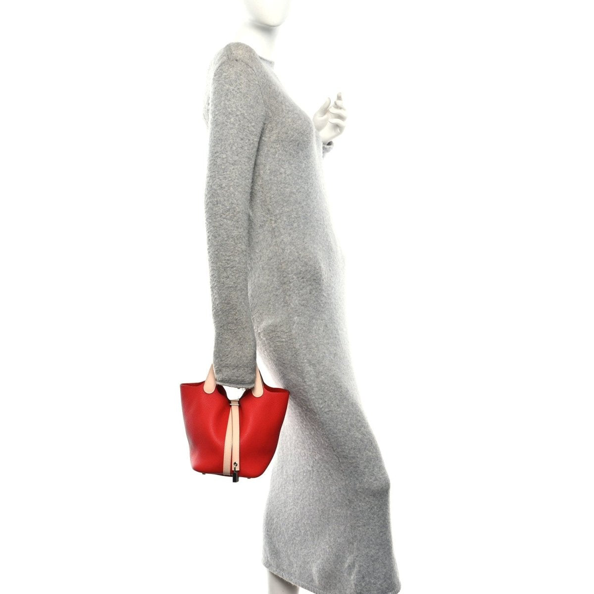 Picotin Lock 18 PM Tote Bag Rouge Tomate Rose Eglantine - NEESTRA
