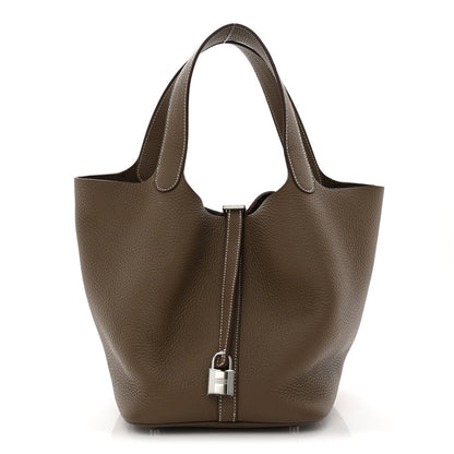 Picotin Lock 22 MM Bucket Bag Clemence Calfskin Etoupe - NEESTRA