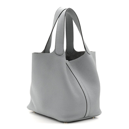 Picotin Lock 22 MM Tote Bag Clemence Calfskin Leather Gris Pantin - NEESTRA