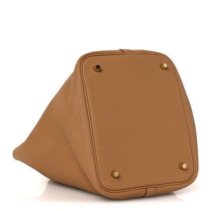 Picotin Lock 22 MM Tote Bag Taurillon Clemence Leather Biscuit - NEESTRA