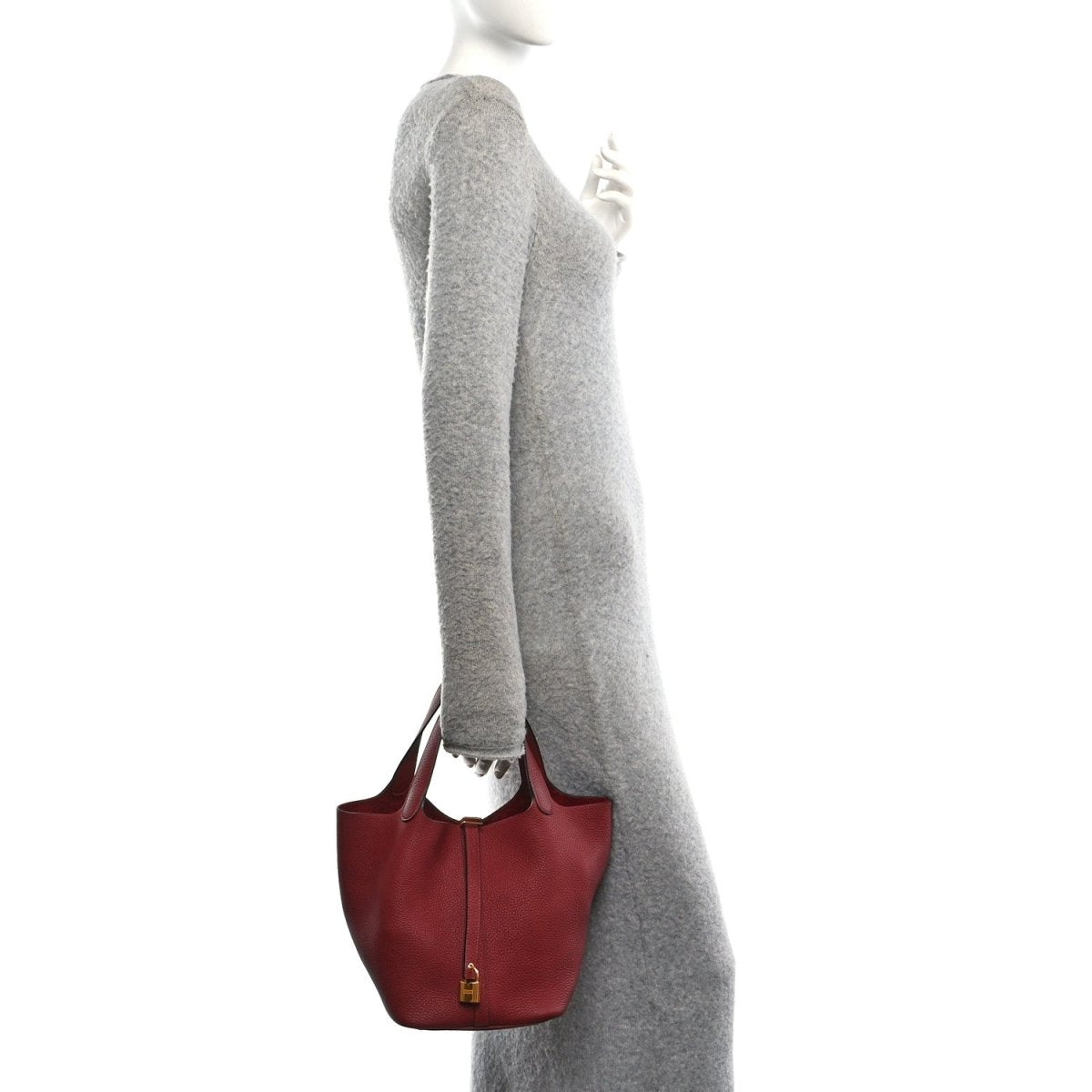 Picotin Lock 22 MM Tote Clemence Leather Rouge H - NEESTRA