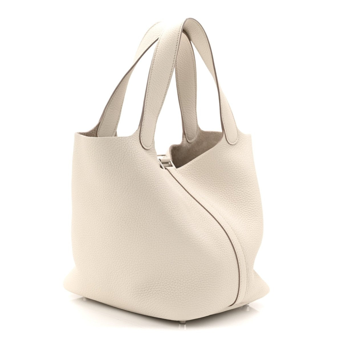 Picotin Lock 22mm Taurillon Clemence Leather Bucket Bag Beton - NEESTRA