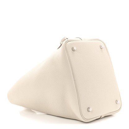 Picotin Lock 22mm Taurillon Clemence Leather Bucket Bag Beton - NEESTRA