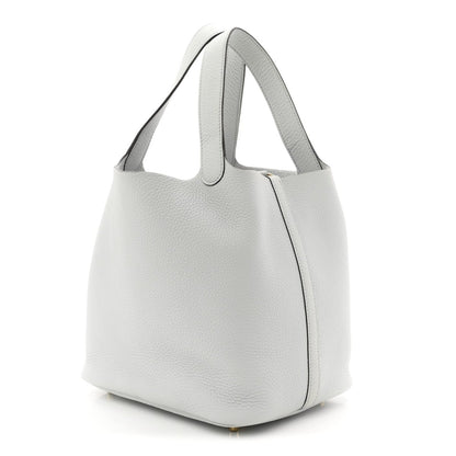 Picotin Lock Bucket Tote Taurillon Clemence Leather 22cm Pale Blue - NEESTRA