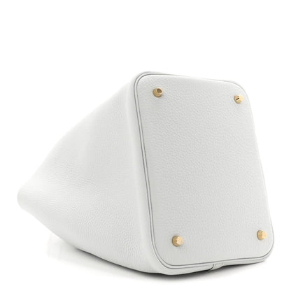 Picotin Lock Bucket Tote Taurillon Clemence Leather 22cm Pale Blue - NEESTRA