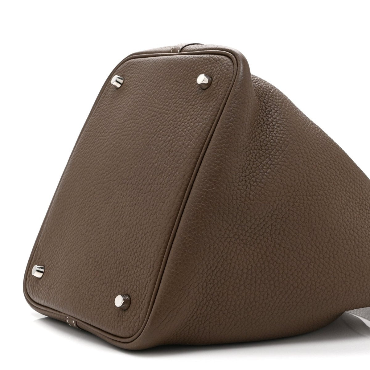 Picotin Lock Tote Bag Taurillon Clemence Leather 22cm Etoupe - NEESTRA