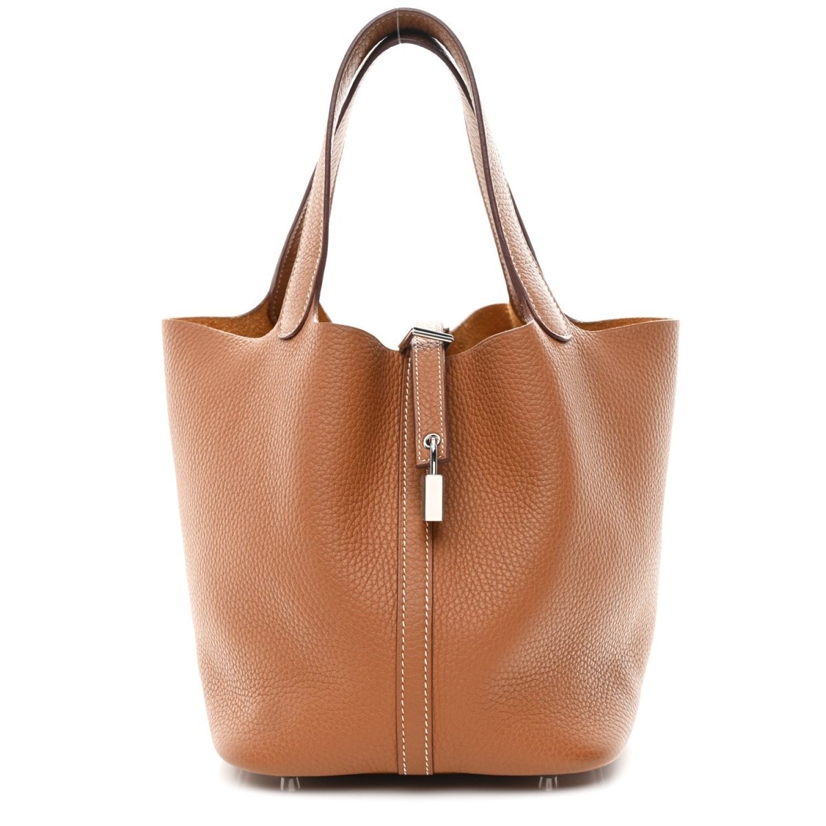 Picotin Lock Tote Bag Taurillon Clemence Leather 22cm Gold - NEESTRA