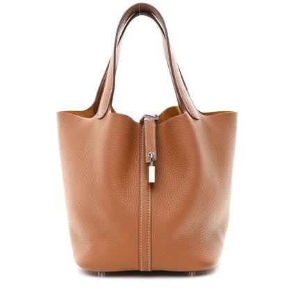 Picotin Lock Tote Bag Taurillon Clemence Leather 22cm Gold - NEESTRA