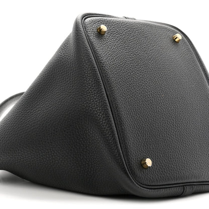 Taurillon Clemence Picotin Lock 22 MM Black Tote - NEESTRA