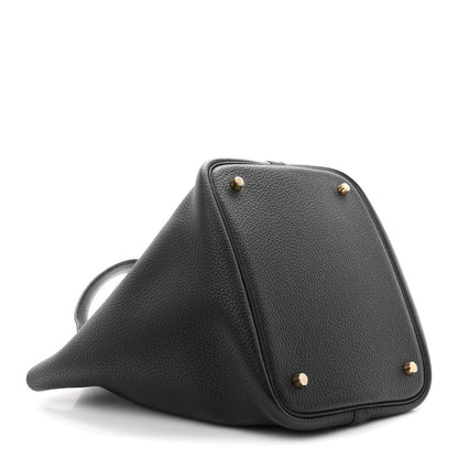 Taurillon Clemence Picotin Lock 22 MM Black Tote - NEESTRA