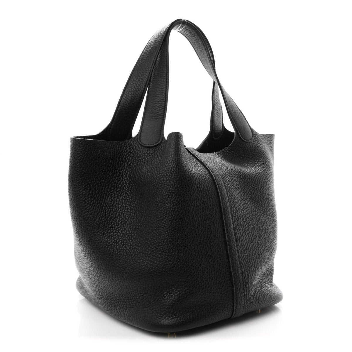 Taurillon Clemence Picotin Lock 22 MM Black Tote - NEESTRA