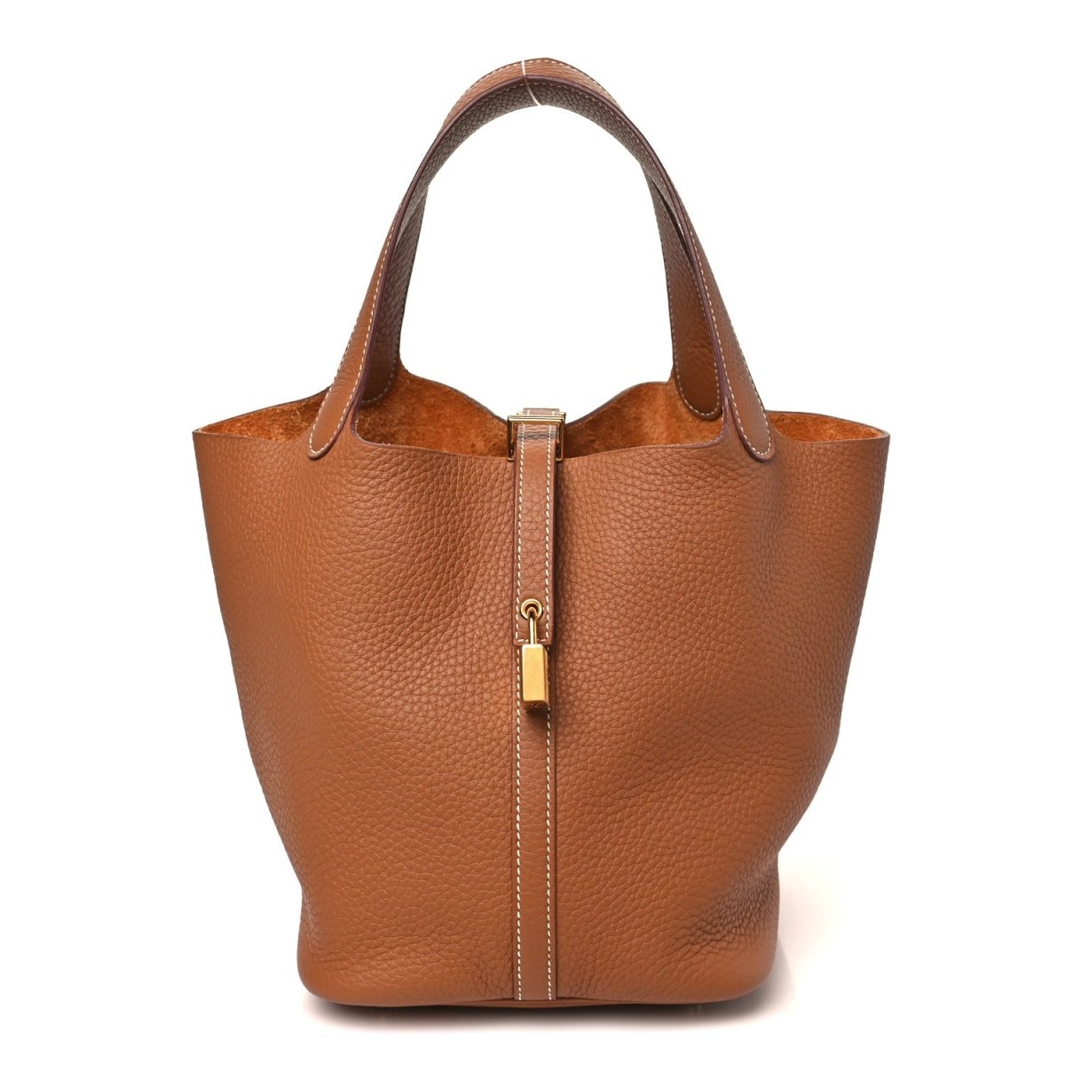 Taurillon Clemence Picotin Lock 22 Mm Gold Tote - NEESTRA