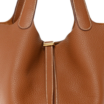 Taurillon Clemence Picotin Lock 22 MM Leather Bucket Bag Gold - NEESTRA