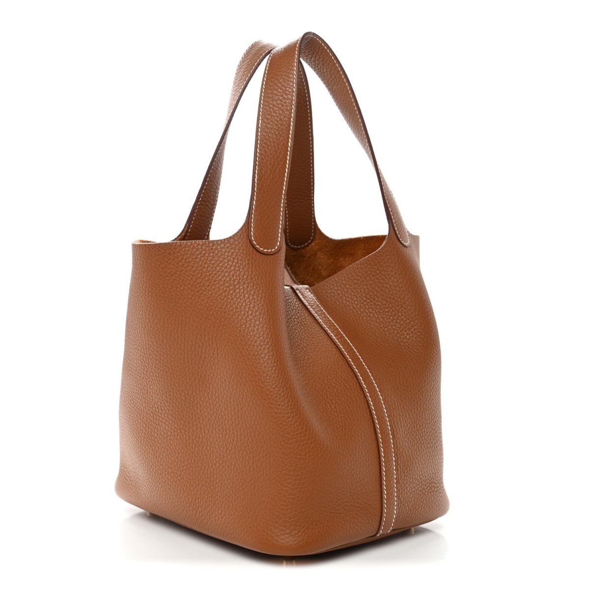 Taurillon Clemence Picotin Lock 22 MM Leather Bucket Bag Gold - NEESTRA