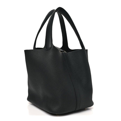 Taurillon Clemence Picotin Lock 22 MM Tote Black - NEESTRA