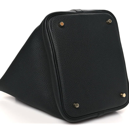 Taurillon Clemence Picotin Lock 22 MM Tote Black - NEESTRA