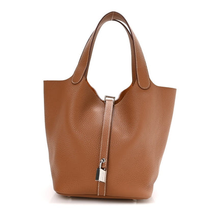 Taurillon Clemence Picotin Lock 22 MM Tote Gold - NEESTRA