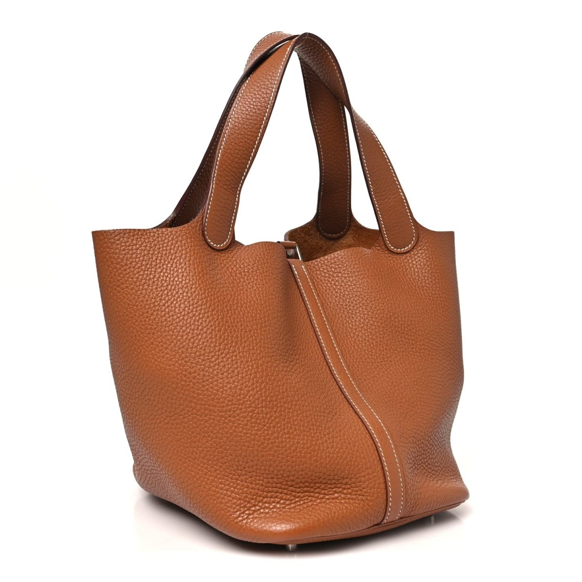 Taurillon Clemence Picotin Lock 22 MM Tote Golden Brown - NEESTRA